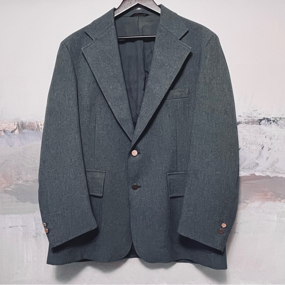 Levi's Other - Vintage LEVIS Panatela Gray Sport Coat 44R Blazer Marled Gold Buttons Preppy 70s